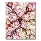 Ethereal Pink Cherry Blossom Ink Flow Rug