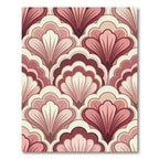 Elegant Dusty Rose Art Deco Fan Rug