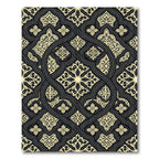 Ochre Black Arabesque Lattice Rug