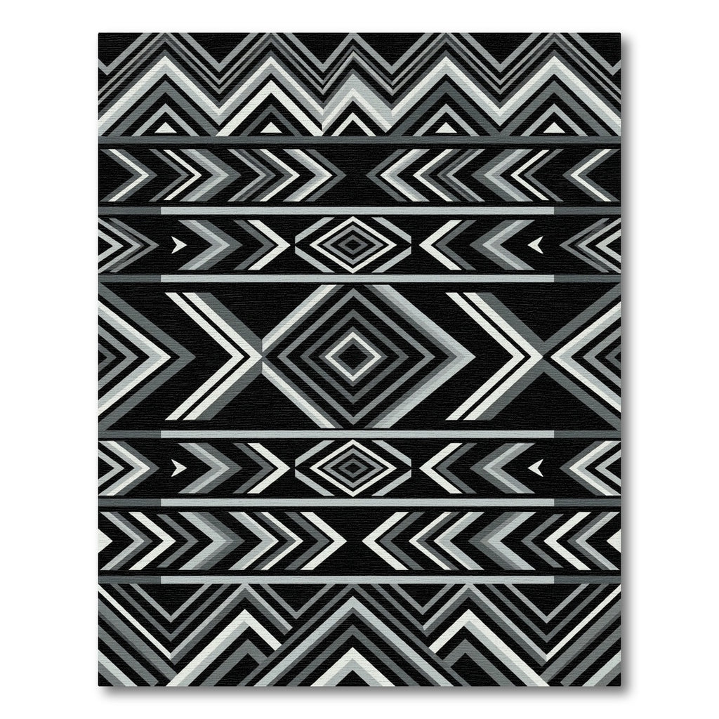 Monochromatic Geometric Chevron Diamond Decor Rug