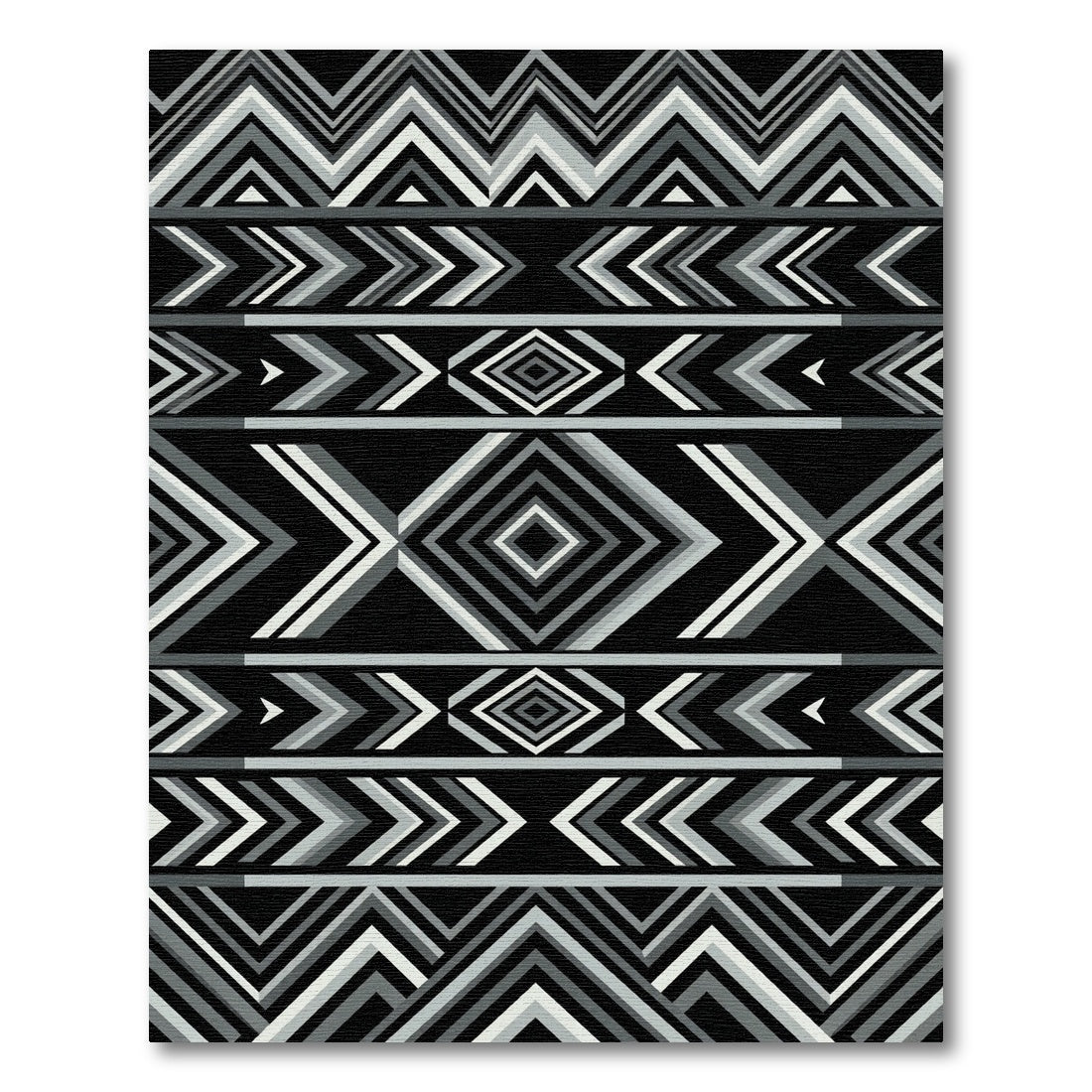 Monochromatic Geometric Chevron Diamond Decor Rug