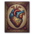 Detailed Anatomical Heart Mosaic Rug