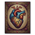 Detailed Anatomical Heart Mosaic Rug