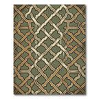 Sage Green Interlocking Ornate Lattice Rug
