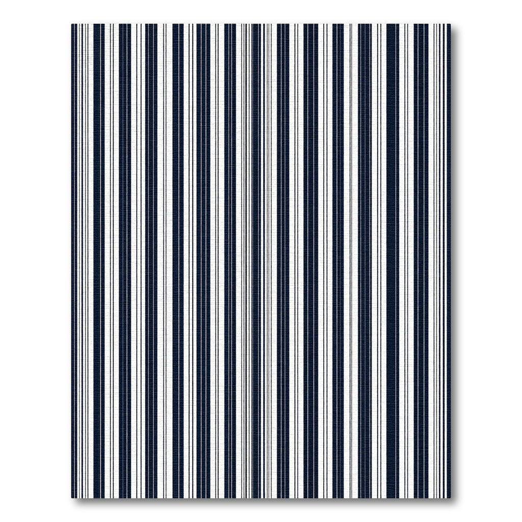 Modern Navy White Vertical Stripe Rug