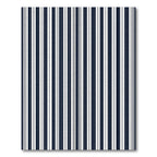 Modern Navy White Vertical Stripe Rug