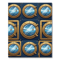 Nautical Porthole Sailboat Ocean View Rug