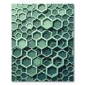 Modern Emerald Green Geometric Hexagon Rug