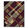 Geometric Maroon Gold African Lattice Rug