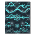Cyan Atomic Energy Wave Repeat Rug