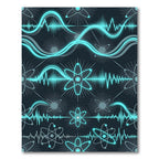 Cyan Atomic Energy Wave Repeat Rug