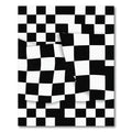 Modern Monochrome Wavy Checkered Graphic Rug