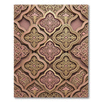 Elegant Gold Blush Trellis Floral Ornament Rug