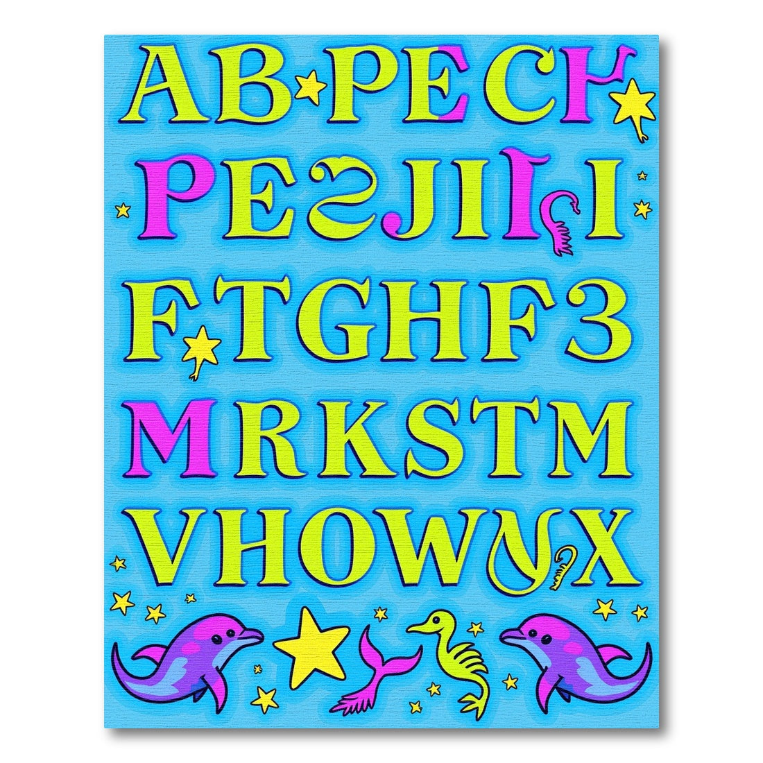 Alphabet Soup Dolphins Sea Creatures Rug