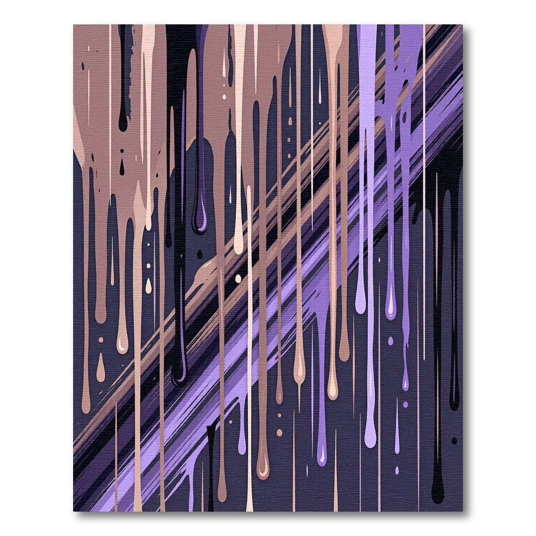 Abstract Drip Paint Purple Ink Streak Rug