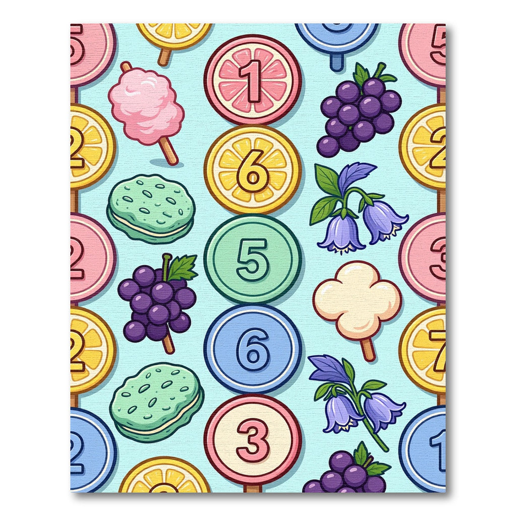 Whimsical Pastel Candy Fruit Confection Illustration Rug