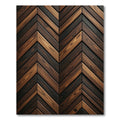 Rich Wood Grain Chevron Pattern Rug