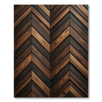 Rich Wood Grain Chevron Pattern Rug