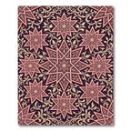 Burgundy Golden Star Intricate Filigree Rug