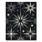 Gray White Starry Constellation Night Rug
