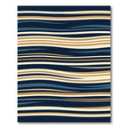 Navy Blue and Golden Wavy Stripe Rug