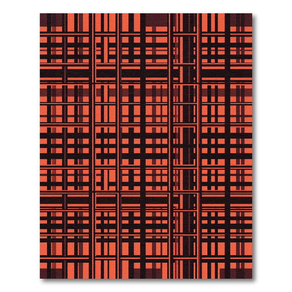 Crimson Plaid Geometric Lattice Rug