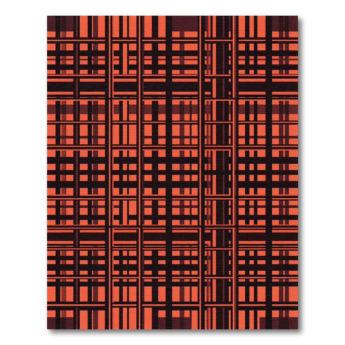 Crimson Plaid Geometric Lattice Rug