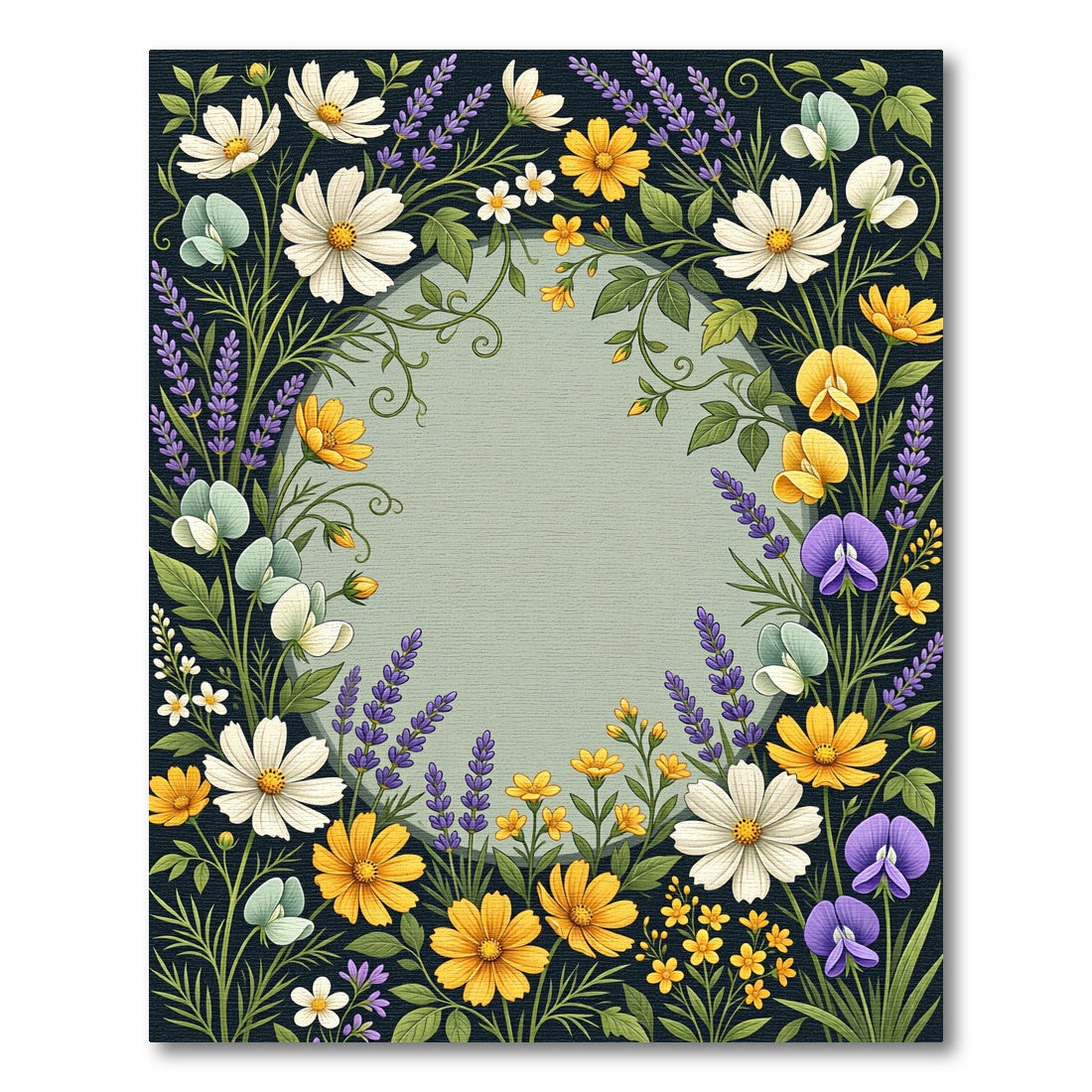 Elegant Floral Meadow Botanical Area Rug