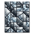 Frozen Blue Geometric Snowflake Mosaic Rug