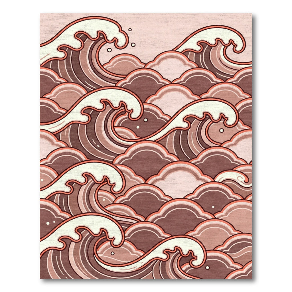 Japanese Wave Cream and Dusty Rose Rug