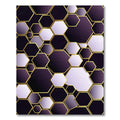 Sophisticated Purple Golden Geometric Hexagon Rug