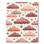 Celestial Blush Pink Cloud Starry Sky Rug