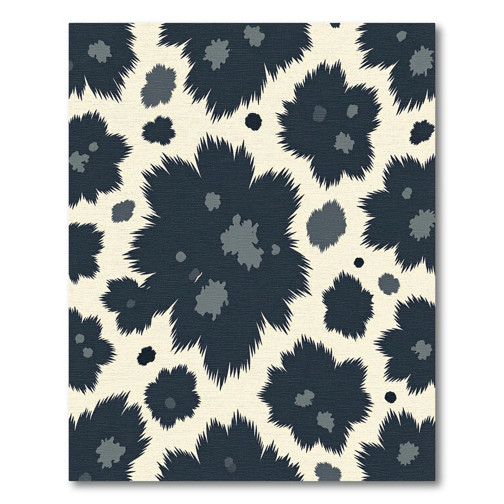 Moody Abstract Charcoal Floral Cream Backdrop Rug