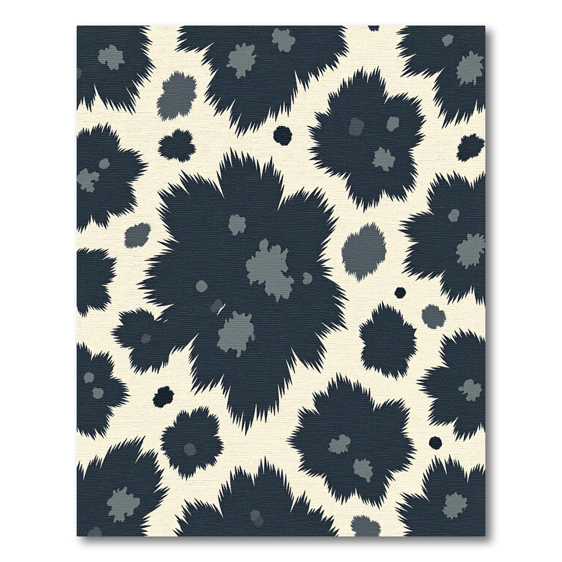 Moody Abstract Charcoal Floral Cream Backdrop Rug