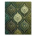 Emerald Golden Damask Floral Scroll Rug