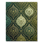 Emerald Golden Damask Floral Scroll Rug