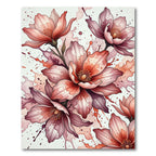 Watercolor Blush Floral Ink Splash Rug