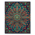Radiant Star Medallion Teal Gold Tapestry Rug