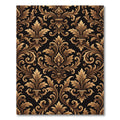 Ornate Gold Black Acanthus Flourish Rug
