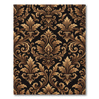 Ornate Gold Black Acanthus Flourish Rug