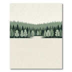 Minimalist Forest Landscape Layered Green Rug