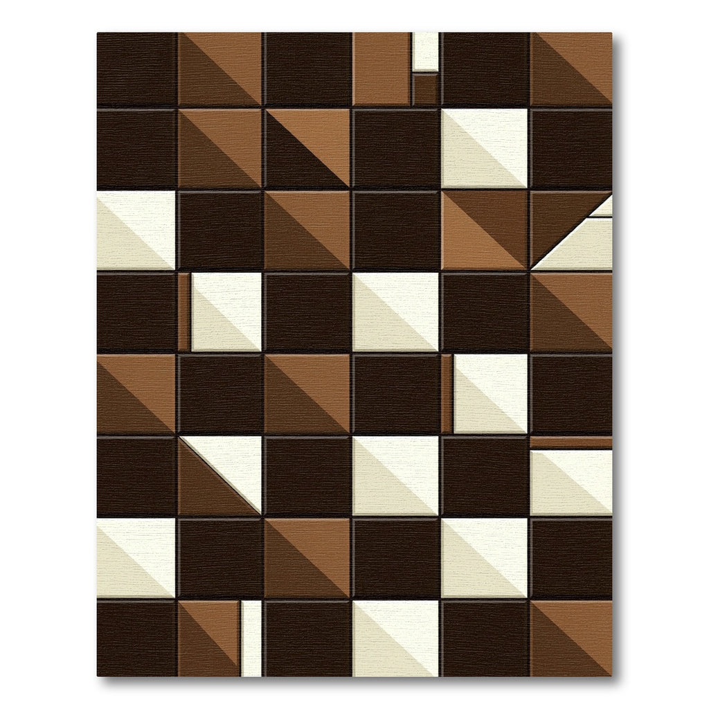 Modern Geometric Earth Tone Blocked Rug