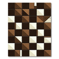 Modern Geometric Earth Tone Blocked Rug
