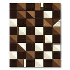 Modern Geometric Earth Tone Blocked Rug