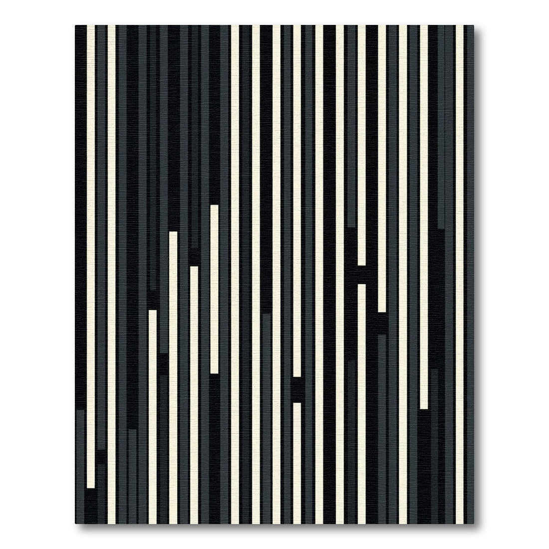 Minimalist Black and White Monochromatic Stripe Rug