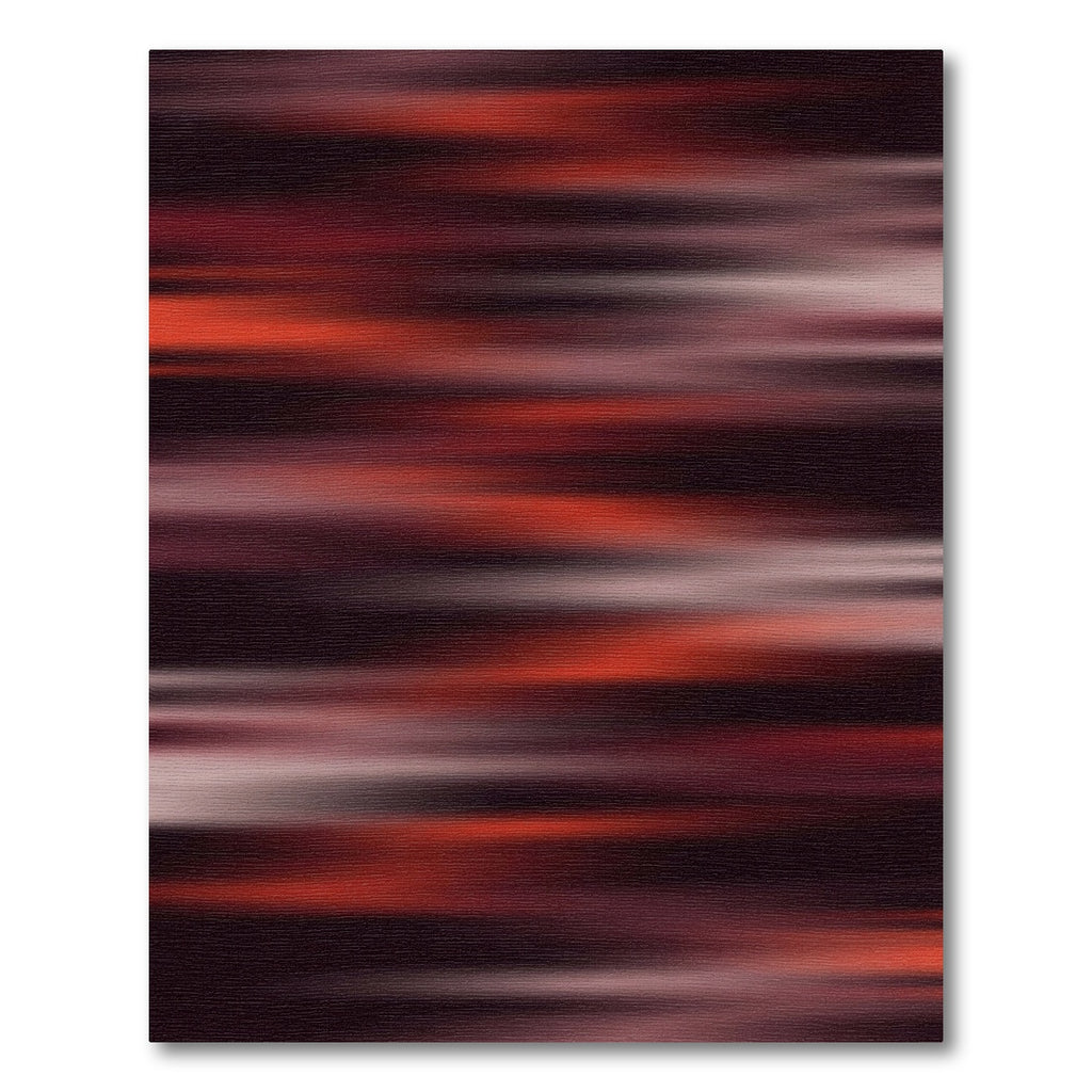 Ethereal Crimson Shadow Linear Abstract Rug