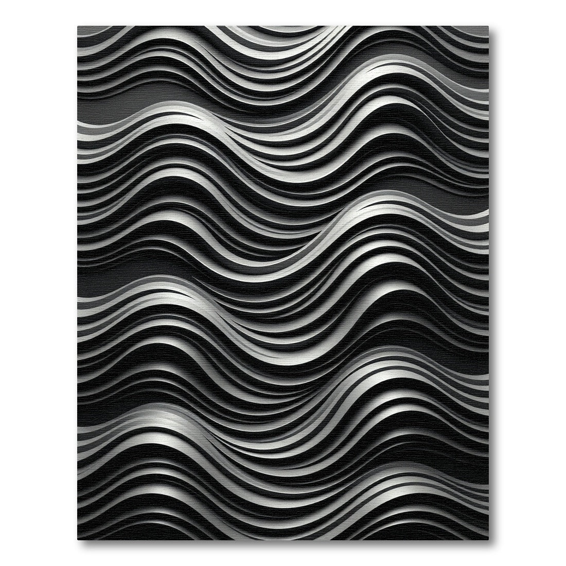 Monochrome Flowing Wave Surface Rug
