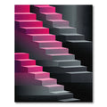 Modern Pink Ombre Geometric Staircase Rug