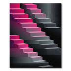 Modern Pink Ombre Geometric Staircase Rug