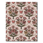 Pink Bouquet Hearts Floral Arrangement Rug
